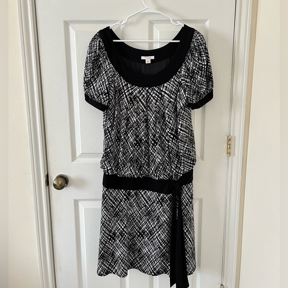 dressbarn Black and White Patterned Dress